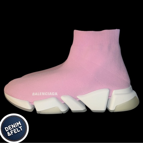 Balenciaga Speed 2.0 Recycled Knit Sneakers in Light Pink Polyester | NEW/NIB - Picture 10 of 16
